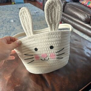 Adorable Cream Bunny Basket for Kids